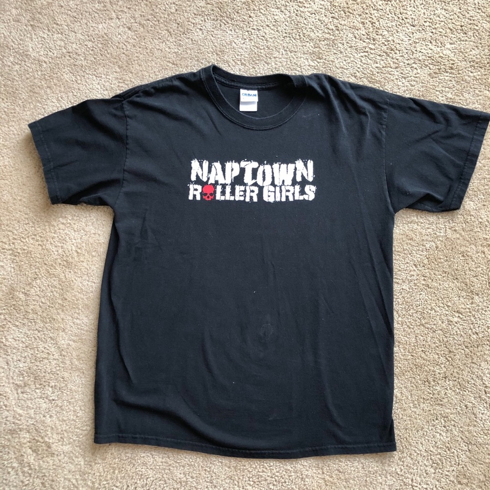 👕Three for $18 T-Shirt Sale Naptown Roller Girl Fan Tee Skull Logo